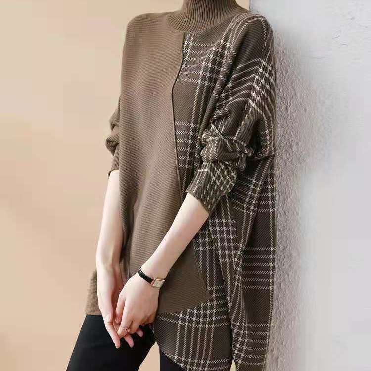 Patchwork Turtleneck Sweater | Zenda